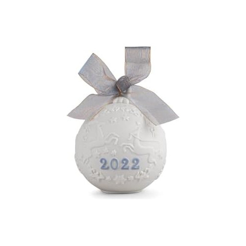 2022 Christmas Ball Blue. Bola De Navidad De Porcelana