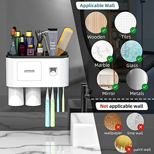 Soporte Para Cepillos De Dientes Montado En La Pared Para Ba
