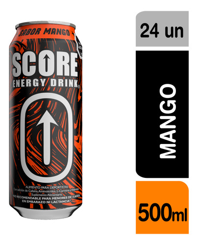 Pack 24 Bebida Energética Score Energy - Mango 500ml