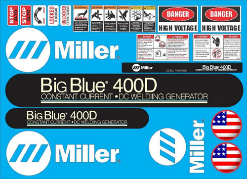 Kit De Calcomanías Para Miller Big Blue 400d