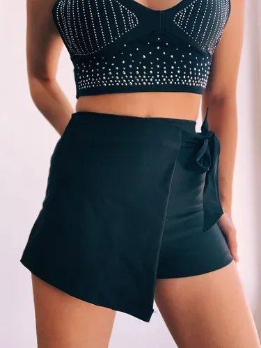 Short pollera online negro