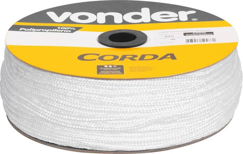 Corda Multifilamento Trançada 6mmx165m Vonder Branca