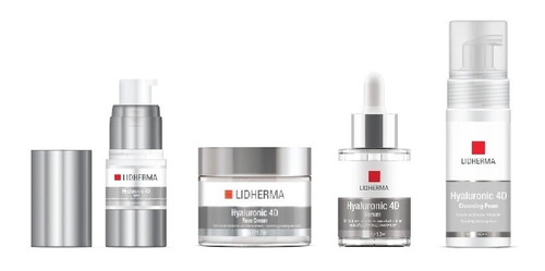 Lidherma Kit Hyaluronic 4d Limpieza Serum Crema Facial Ojos 