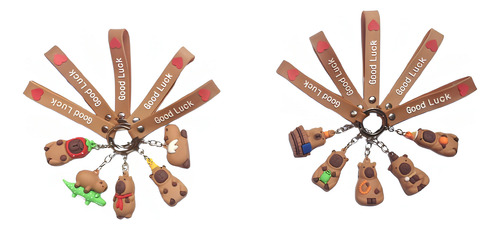 10 Pz Llaveros Juguete Capibara Moda Kawaii Colgante Capybar Paquete 2 Capibara 10 Pz