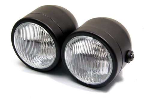 Faro Motocicleta Negro Dual Dominator Streetfighter Retro