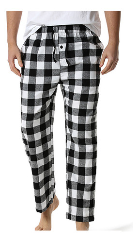 Un Pijama A Cuadros Con Pantalones Rectos Para Hombre, Yoga