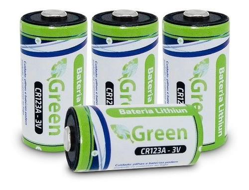 Kit 4 Bateria Pilha Lithiun Green Photo Cr123a 3v