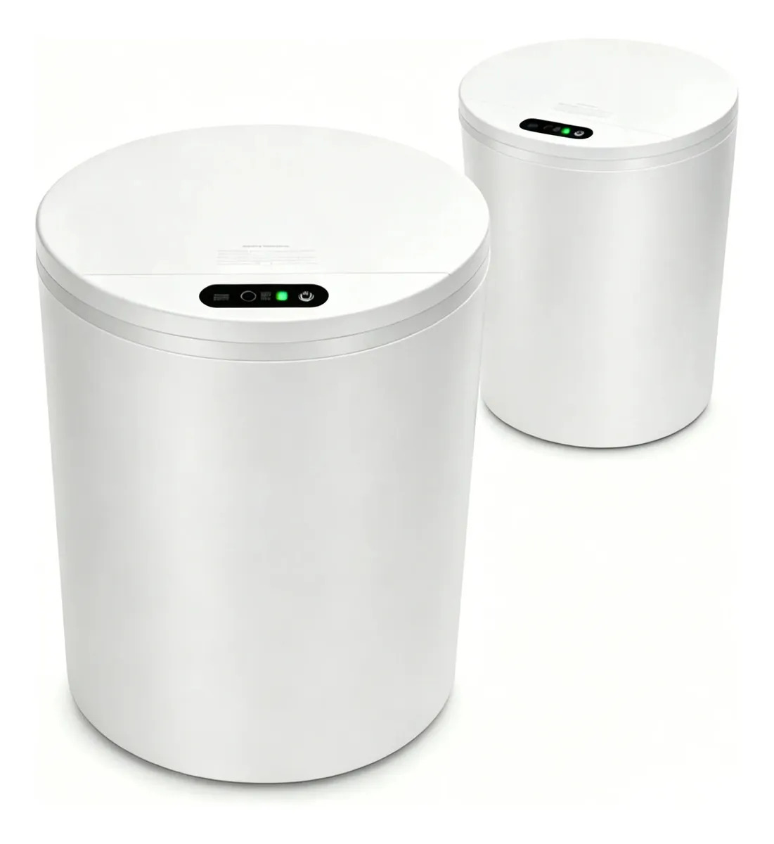Lixeira Inteligente Automática, Toque, Botão Manual, Sensor ​Infravermelho, Recarregável Usb, Ideal Para Banheiro, Cozinha E Escritório Branco