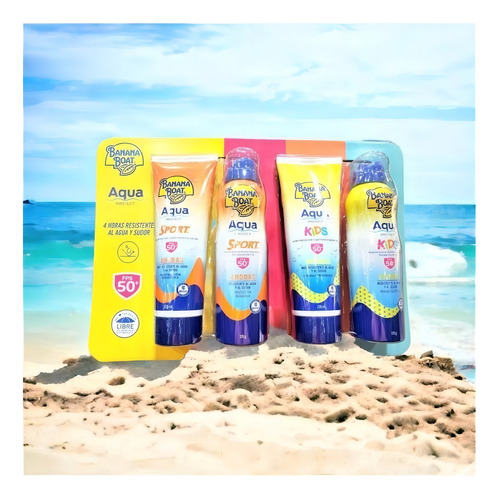 Kit 4 Protectores Solares Bloqueador 50 Fps Banana Boat