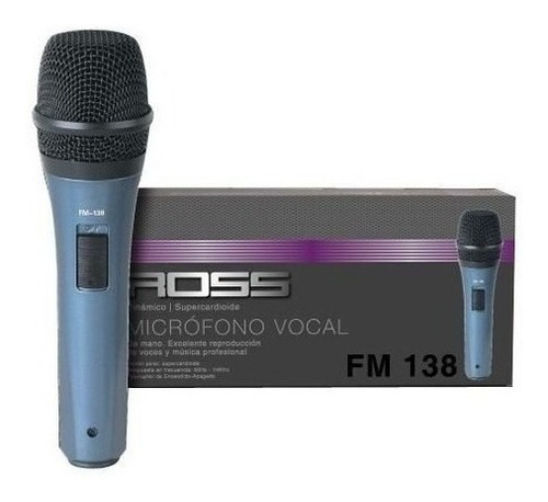 Micrófono Plástico Vocal Dinámico Supercardioide Ross Fm-138