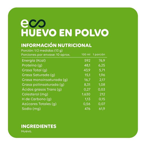 Huevo En Polvo Ecoterra Pasteurizado - 125g