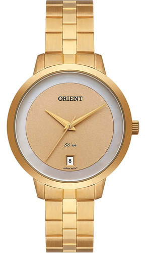 Relógio Orient Feminino Dourado Com Calendário Fgss1219