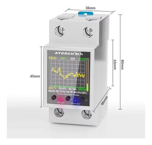 Medidor De Energía Inteligente Wifi 50-350v 100a Smart Life