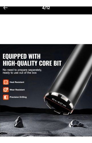 Taladro De Núcleo 0.8 A 11.8 Pul De Diametro 3500w Naranja-negro 60hz