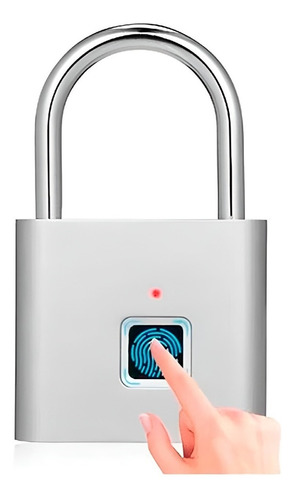 Candados Seguridad Locker Candado Huella Digital Sin Llave Color Plateado / candado huella candado digital
