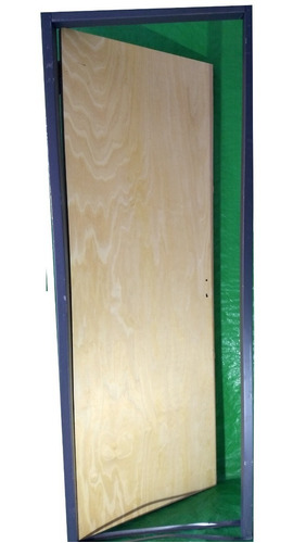 Imagen 6 de 10 de Puerta Placa Pino Romval 70x200 Con Marco Chapa 15 Cm