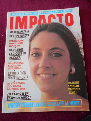 Revista Impacto 80s Paulina Lopez Portillo Jose Vintage Rara