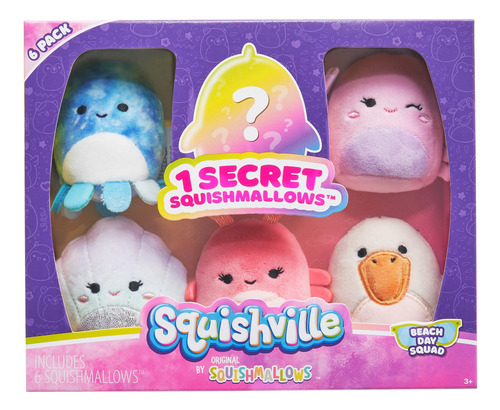 Peluche Original Playa Six Squishmallows 5 Cm Sorpresa