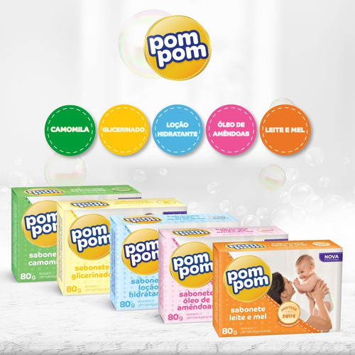 Imagem 3 de 4 de Sabonete Pom Pom Hidratante 80g Leve 5 Pague 4