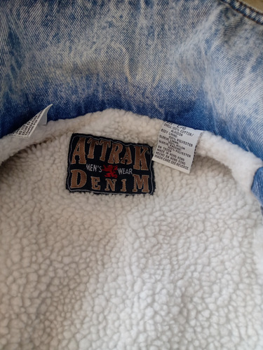 Chamarra Mezclilla Borrega Attrak Denim Vintage Azul Sherpa (Usado)