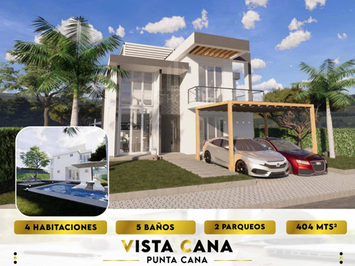 Venta De Villas En Punta Cana Con 404mts Y Piscina
