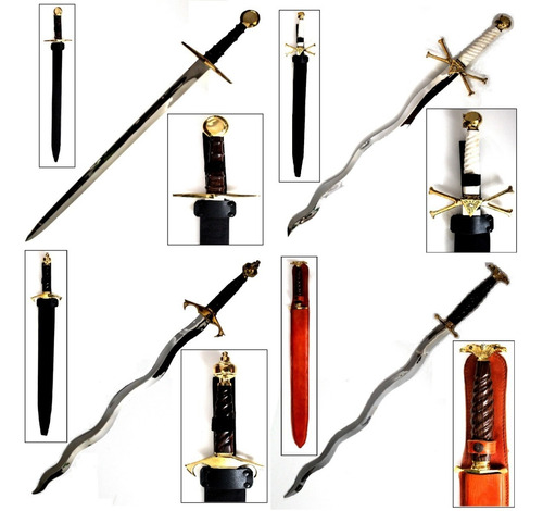 Espada Claymore 141cm Escocesa Templario Medieval Masonica (Usado)