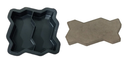 Forma Dupla Intertravada Para Piso De Bloquetes Kit 12