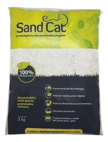 Areia Higienica De Madeira Sand Cat Kit 4 Pacotes De 2kg