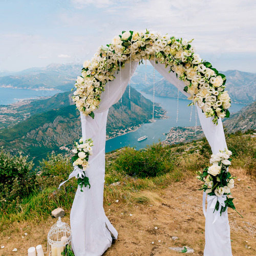 Tela De Arco De Boda, 2 Paneles De 28 X 19 Pies Tela De