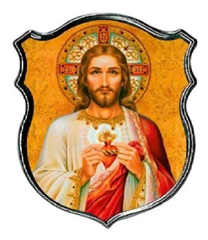 Emblema Alto Relevo  Em Abs Escudo Jesus Românico