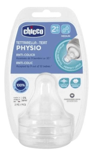 Chicco Tetina Physio +2m Flujo Medio 2 Piezas