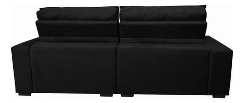 Sofá Retrátil e Reclinável com Molas Ensacadas Cama inBox Gold 2,32m Tecido Suede Velusoft Preto