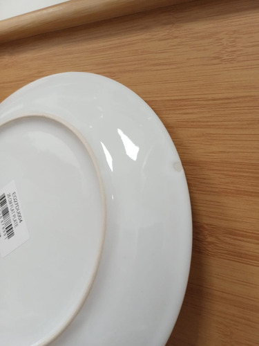 Imagen 4 de 9 de Set 8 Piezas Plato Playo Postre Liso Porcelana Blanca Import