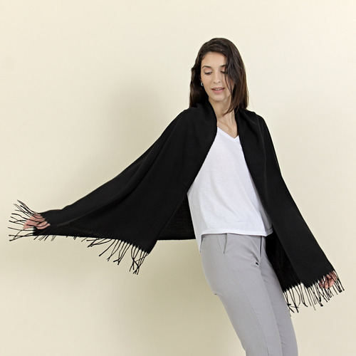 Bufandon Importado Estilo Cashmere Negro. Mummaaccesorios Negro Liso Unico