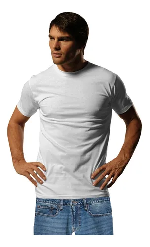 Playera blanca online hombre cuello redondo