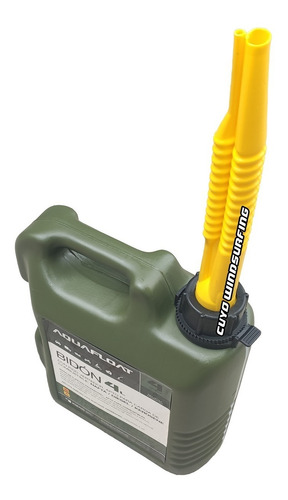 Bidón Chato Plástico Combustible 4 L C/ Pico Aquafloat + Cuo