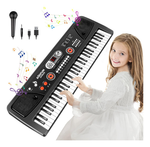 Teclado De Piano Electrónico De 61 Teclas Para Niños