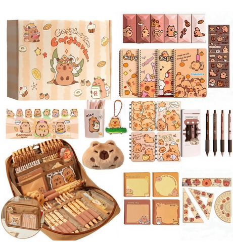 Set De Regalo De Papelería Infantil Temática Capibara