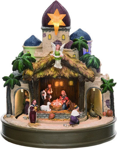 Figura Decorativa De Pueblo De Navidad Con Escena De Pe...