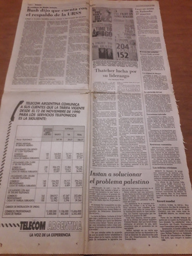 Tapa Diario Nación 22 11 1990 Privatización Aerolíneas Boca (Usado)