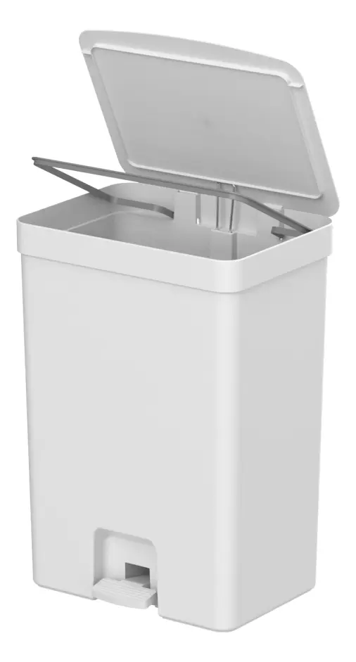 Lixeira Pedal Trium 30l Fechada Gourmet Cozinha Banheiro Cor Branco