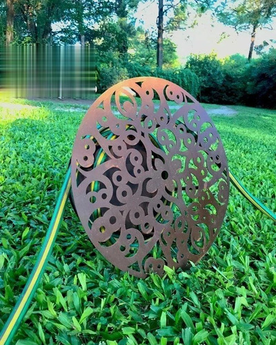 Imagen 1 de 4 de Porta Manguera Diseños Mandala Chapa Y Hierro Oxido Premium