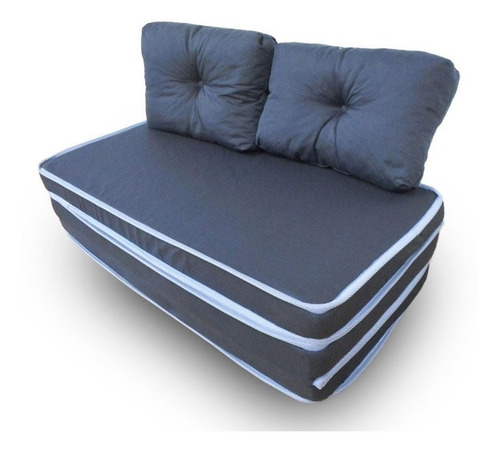 Puf doble 3 en 1 Fa Maringá Comfort, 128 x 60 x 10 cm, color azul