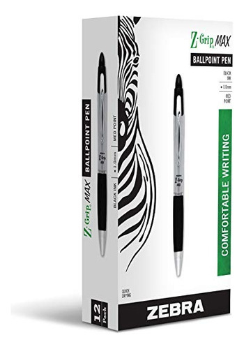 Zebra Z-grip Max Retractil Bolígrafo Mediana 1.0 Mm 790 /vc Color de la tinta Negro Color del exterior Translúcido