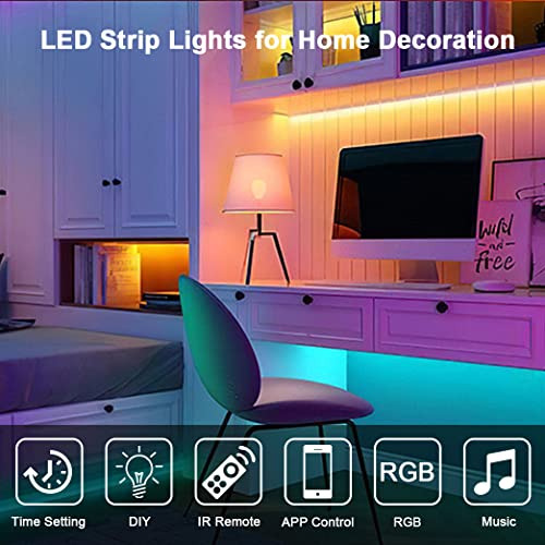 Luces De Tira De Led De Neón Rgb, 50 Pies/15 Metros De...