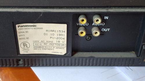 Panasonic Hd Pv-2004 Videocassette Recorder -oferta (Usado)