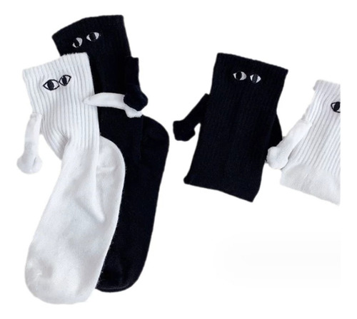 2 Pares Calcetines Con Manitas Y Ojos Magneticos Para Pareja