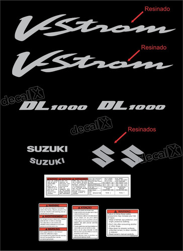 Kit Adesivo Resinado Compatível Suzuki Vstrom Dl1000 Preta