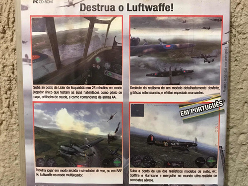 Jogo Pc Cd Rom Combat Wings Battle Of Britain Original Raro