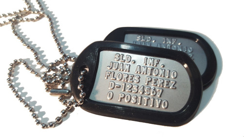 Juego Placas Identificacion Militar Dog Tag Mate Calidad!